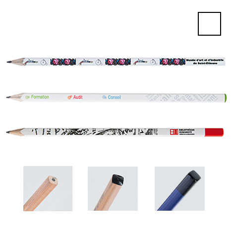 Crayon personnalisable carré vernis couleur - Eco 17,6 cm