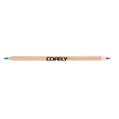 Crayon de couleur publicitaire bicolor/graphite 17.6 cm