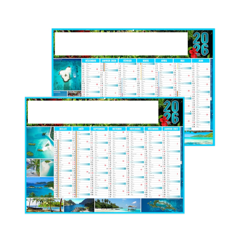 Calendrier bancaire publicitaire - EXOTIC Calendrier bancaire publicitaire - EXOTIC