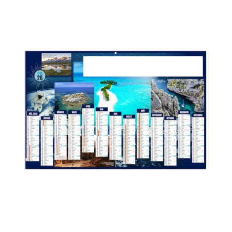 Calendrier bancaire publicitaire personnalisé - Paradis terrestre