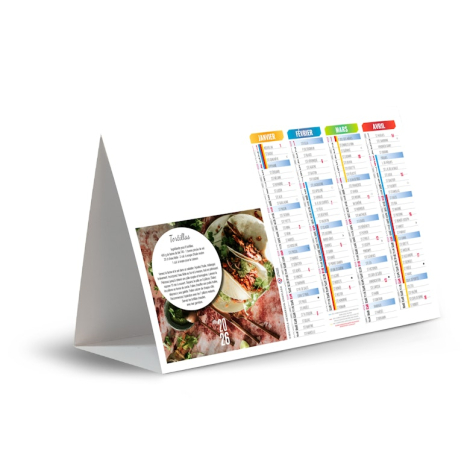 chevalet de comptoir promotionnel - Plats et desserts