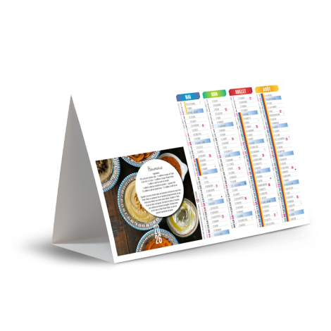 chevalet de comptoir promotionnel - Plats et desserts