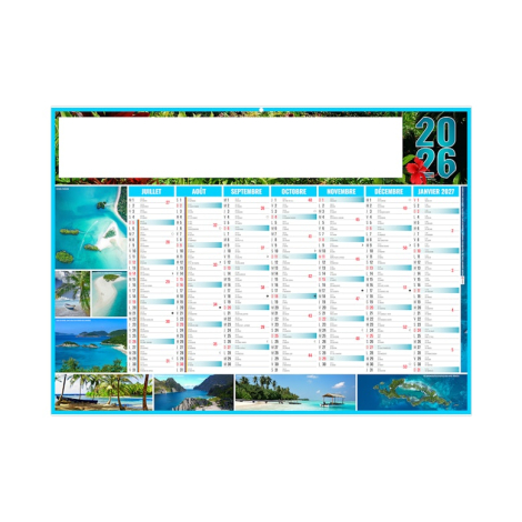 Calendrier bancaire publicitaire - EXOTIC