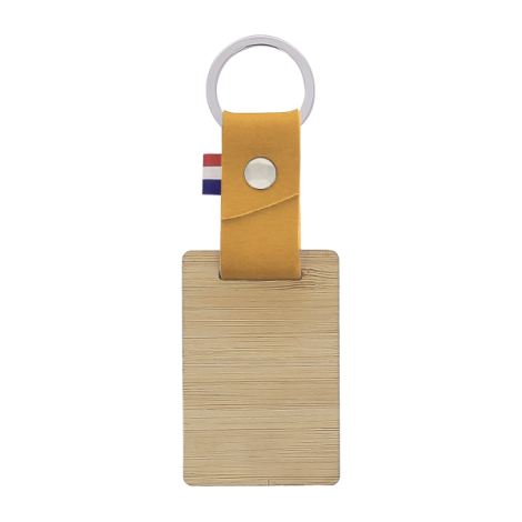 Porte clés personnalisable bambou moutarde