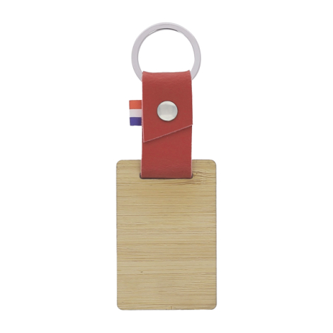 Porte clés personnalisable bambou rouge