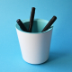Pot à crayon promotionnel - Mega Pop turquoise
