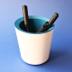 Pot à crayon promotionnel - Mega Pop bleu