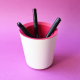 Pot à crayon promotionnel - Mega Pop rose