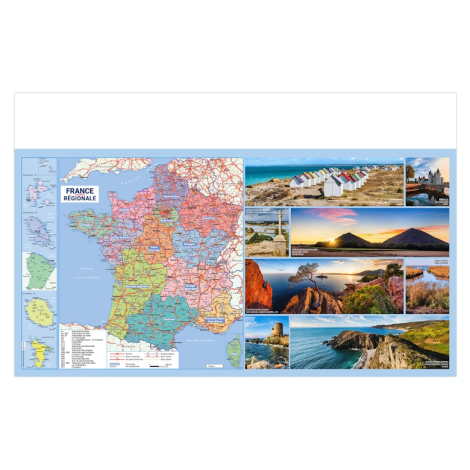 Verso France régionale du calendrier Paradisiaque avec carte détaillée et photos de paysages français