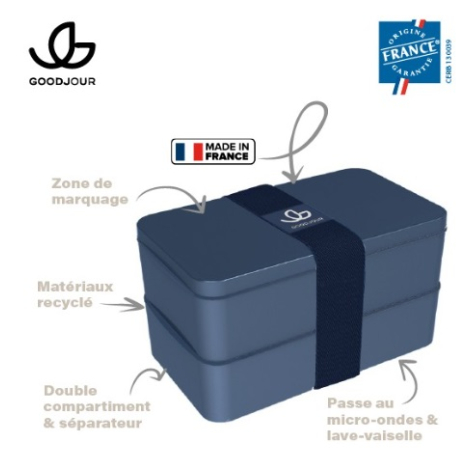 Boite repas personnalisable 2 compartiments