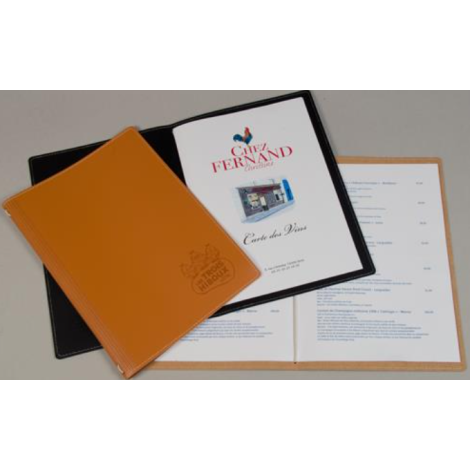 Porte menu personnalisable en cuir recyclé