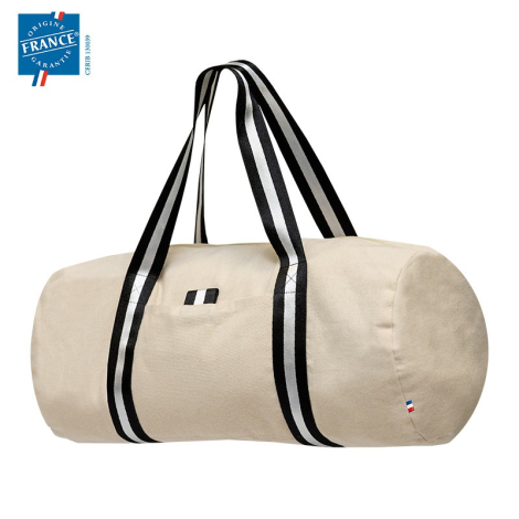 Sac de voyage polochon personnalisable coton recyclé 225gr