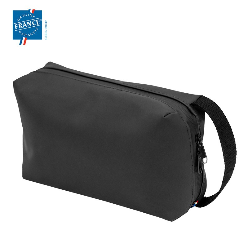 Trousse de toilette personnalisable PU recyclé Noir
