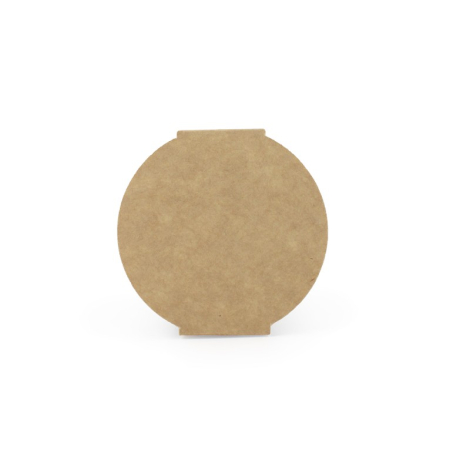Emballage cartonné rond kraft présenté de face.