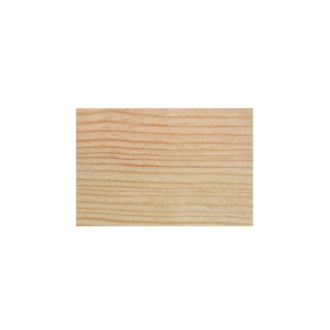 Badge rectangulaire en bois clair présenté de face.
