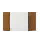 Boîte rectangulaire en carton brun avec bandeau blanc en papier, sans personnalisation visible.