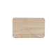 Badge rectangulaire en bois clair avec angles arrondis posé à plat, sans personnalisation visible.