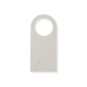 Collerette rectangulaire en papier blanc arrondi en haut avec trou circulaire, posée à plat, sans personnalisation visible.