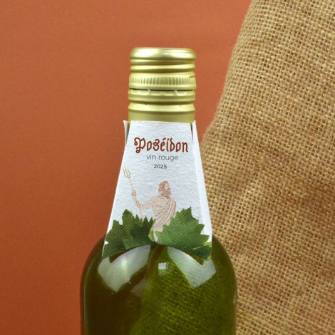 Collerette bouteille 4 faces en papier graines personnalisable