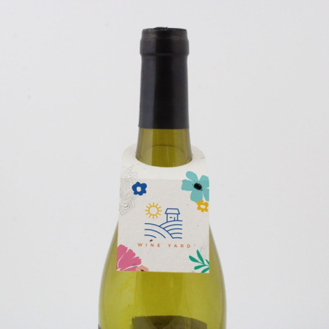 Collerette en papier graines pour bouteille personnalisable