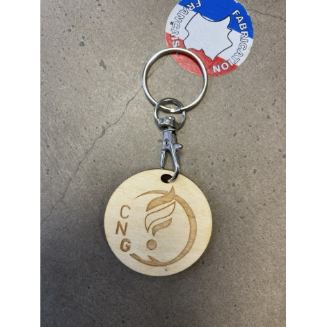 Porte-clés publicitaire en bois personnalisable fabriqué en France