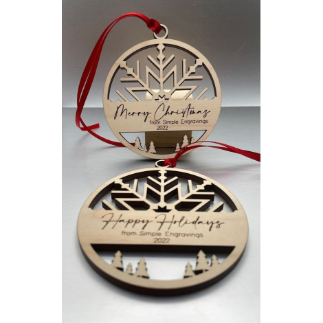 Boule de Noël publicitaire en bois fabriquée en France