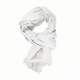 Chèche blanc en coton enroulé avec franges apparentes Chèche blanc en coton enroulé avec franges apparentes