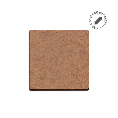Plaque carrée MDF avec coins arrondis présentée seule