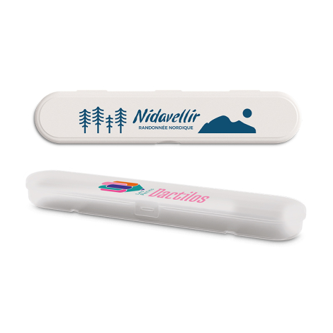 Boîtiers de rangement allongés avec personnalisation sur couvercle