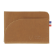 Porte-cartes marron clair horizontal avec marquage bas droite face avant