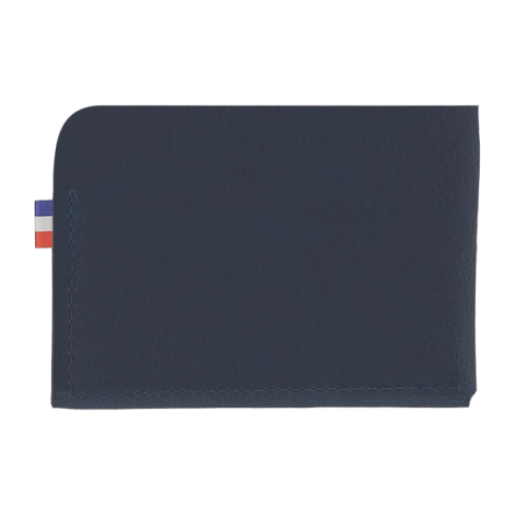 Porte-cartes bleu foncé horizontal vue dos sans personnalisation