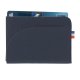 Porte-cartes bleu foncé horizontal avec carte insérée sans marquage