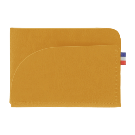 Porte-cartes jaune horizontal matière végétale sans marquage