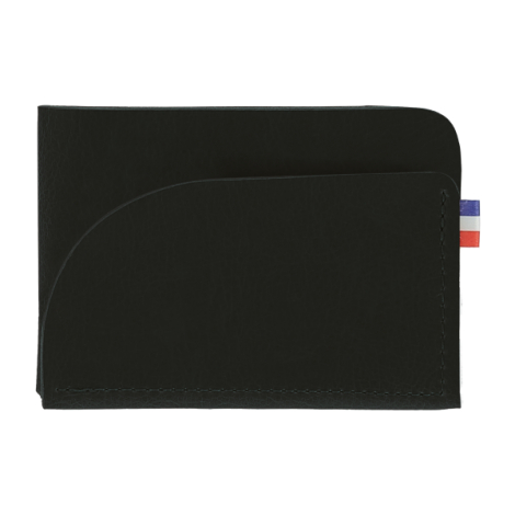Porte-cartes noir horizontal matière végétale sans personnalisation