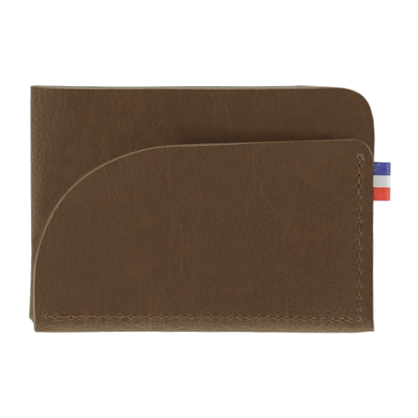Porte-cartes marron horizontal matière végétale sans personnalisation
