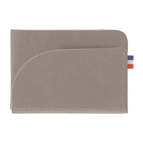 Porte-cartes gris clair horizontal matière végétale sans personnalisation