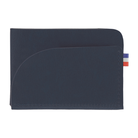 Porte-cartes bleu foncé horizontal matière végétale sans marquage