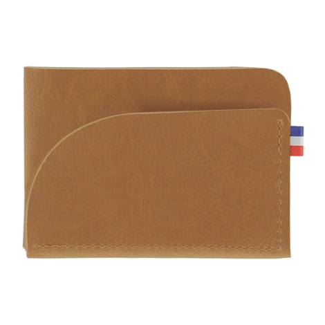 Porte-cartes marron clair horizontal matière végétale sans marquage