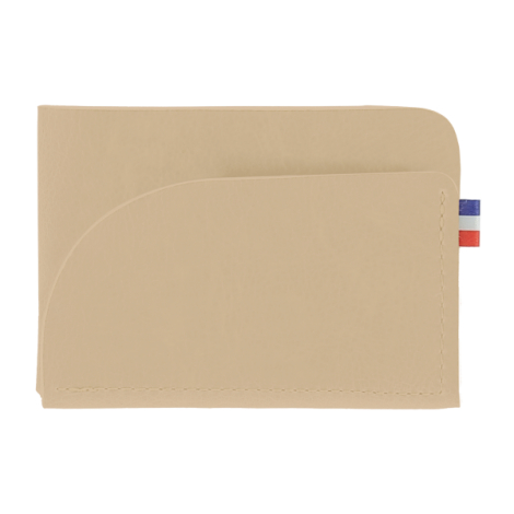 Porte-cartes beige clair horizontal matière végétale sans marquage