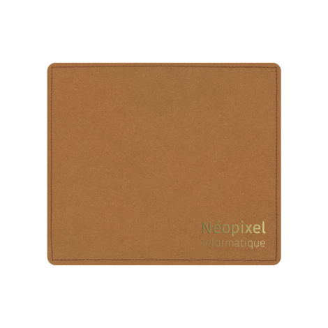 Tapis de souris marron clair avec marquage apparent bas droite