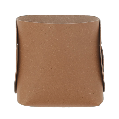 Pot à crayons à plat marron clair avec languettes de montage