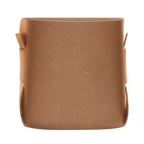 Pot à crayons marron clair vue dessus ouverture circulaire