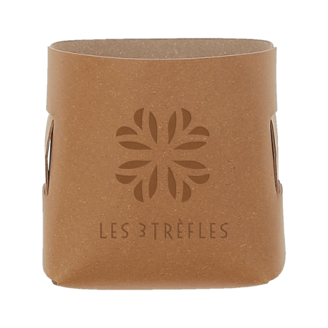 Pot à crayons marron clair avec marquage ton sur ton centré