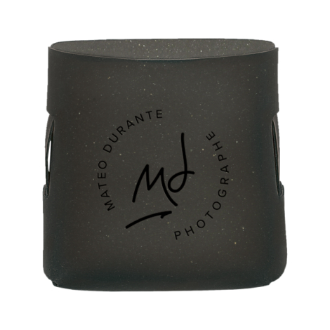 Pot à crayons noir moucheté avec marquage ton sur ton