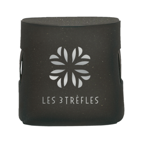 Pot à crayons noir moucheté avec marquage blanc centré