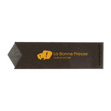 Marque-page noir moucheté avec marquage couleur centré