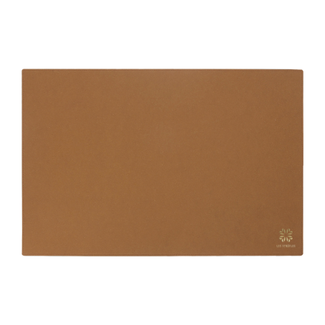 Sous-main marron clair avec marquage doré bas droite