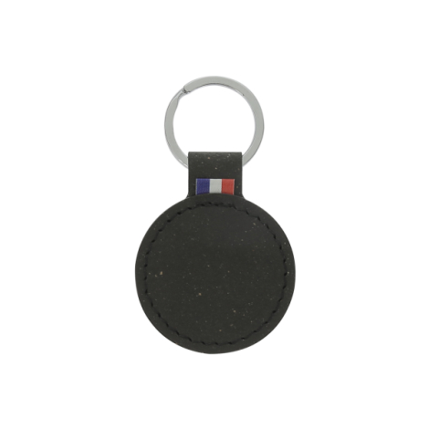 Porte-clés rond noir sans personnalisation