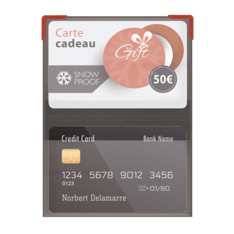 Porte-cartes avec cartes insérées et coins renforcés colorés