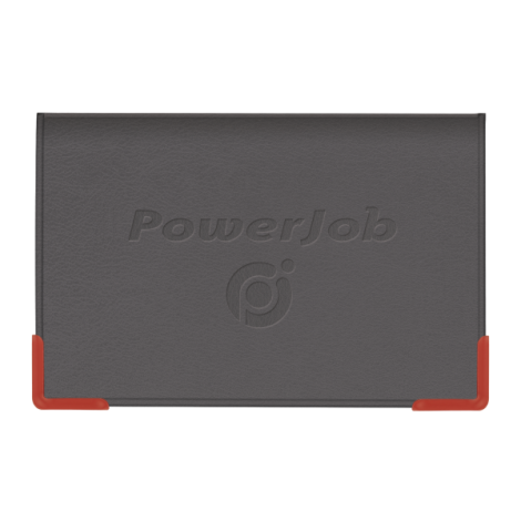 Porte-cartes avec marquage embossé ton sur ton et coins colorés